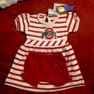 Ohio State buckeye newborn baby girl dress